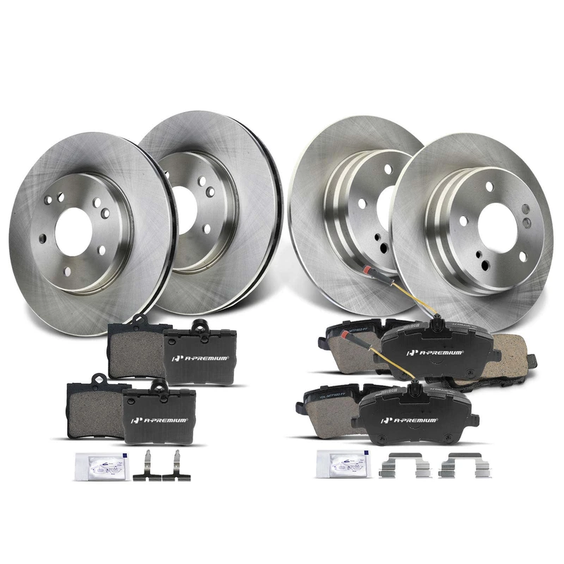 Brake Pad and Rotor Kit, 12 Pcs, Front & Rear, A-Premium, APBRPR276