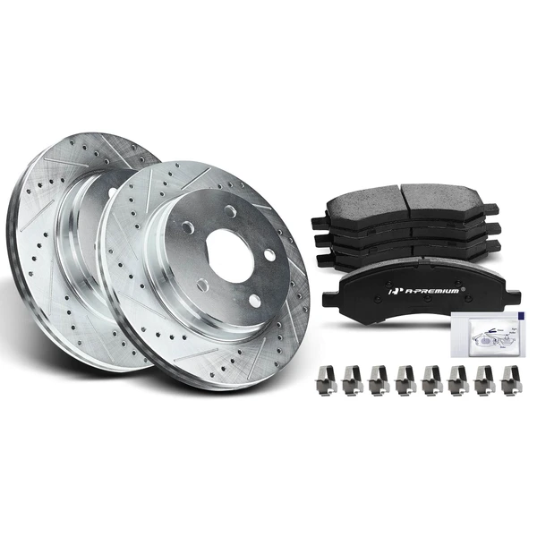 Brake Pad and Rotor Kit, 6 Pcs, Front Driver & Passenger, A-Premium, APBRPS221