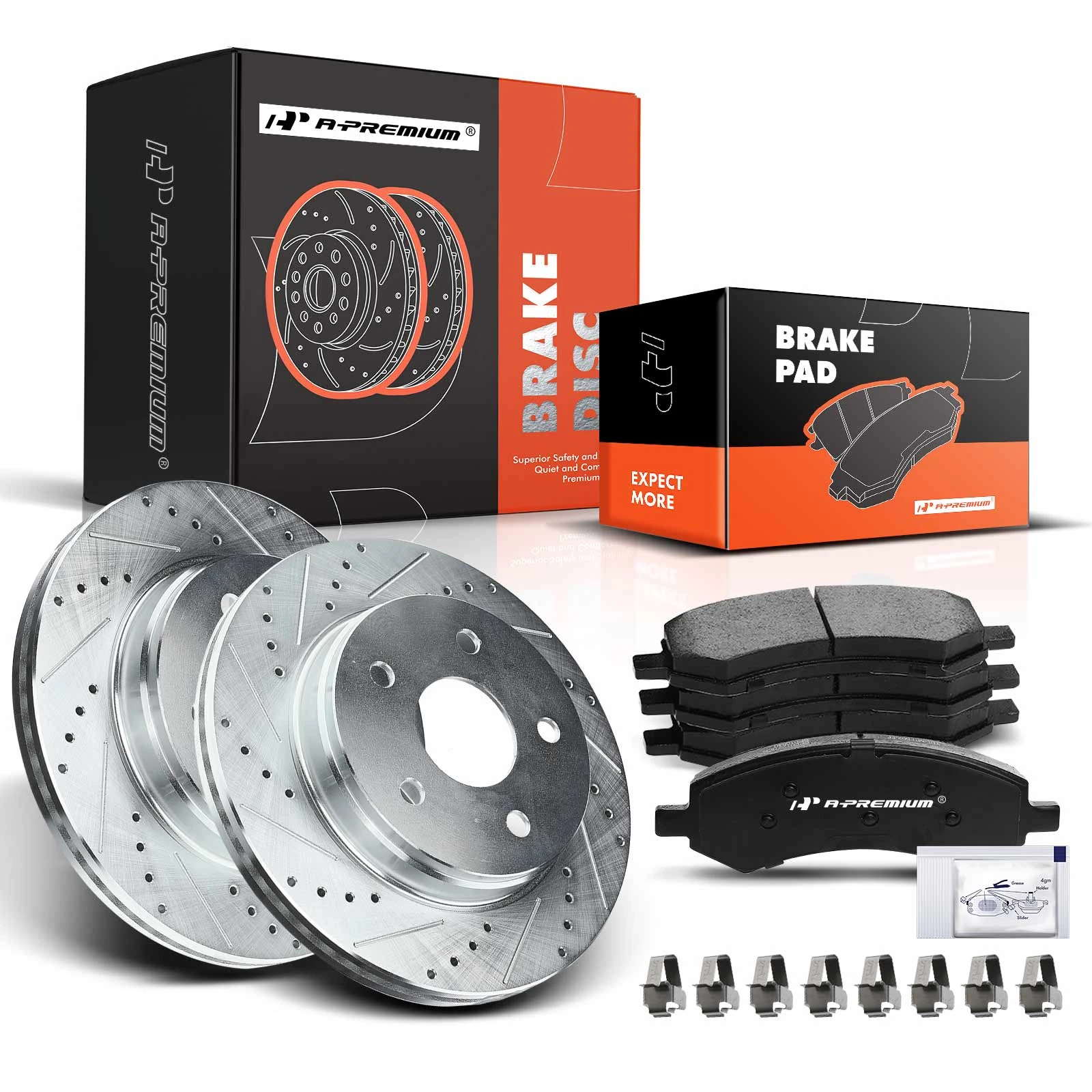 The A-premium Brake Pad and Rotor Kit, 6 Pcs, Front Driver & Passenger, A-Premium, APBRPS221 Image 