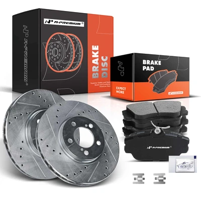 Front Drilled Rotors & Ceramic Brake Pads