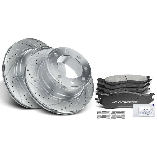 Brake Pad and Rotor Kit, 6 Pcs, Rear Driver & Passenger, A-Premium, APBRPS073