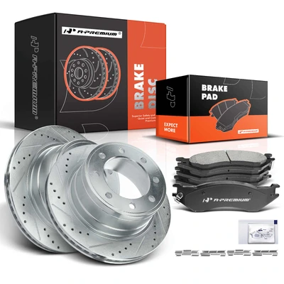 Rear Drilled Rotors & Ceramic Brake Pads