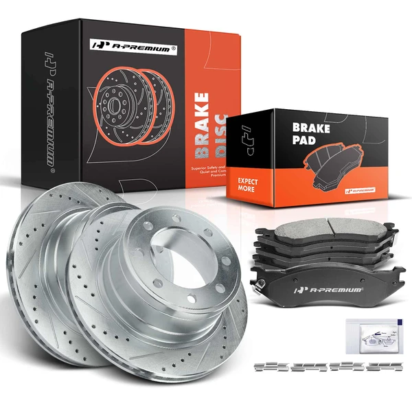 Brake Pad and Rotor Kit, 6 Pcs, Rear Driver & Passenger, A-Premium, APBRPS073