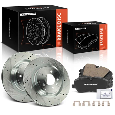 6 Pcs Rear Drilled Rotors & Ceramic Brake Pads