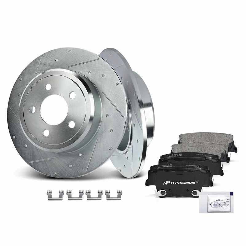 Brake Pad and Rotor Kit, 6 Pcs, Rear Driver & Passenger, A-Premium, APBRPS003