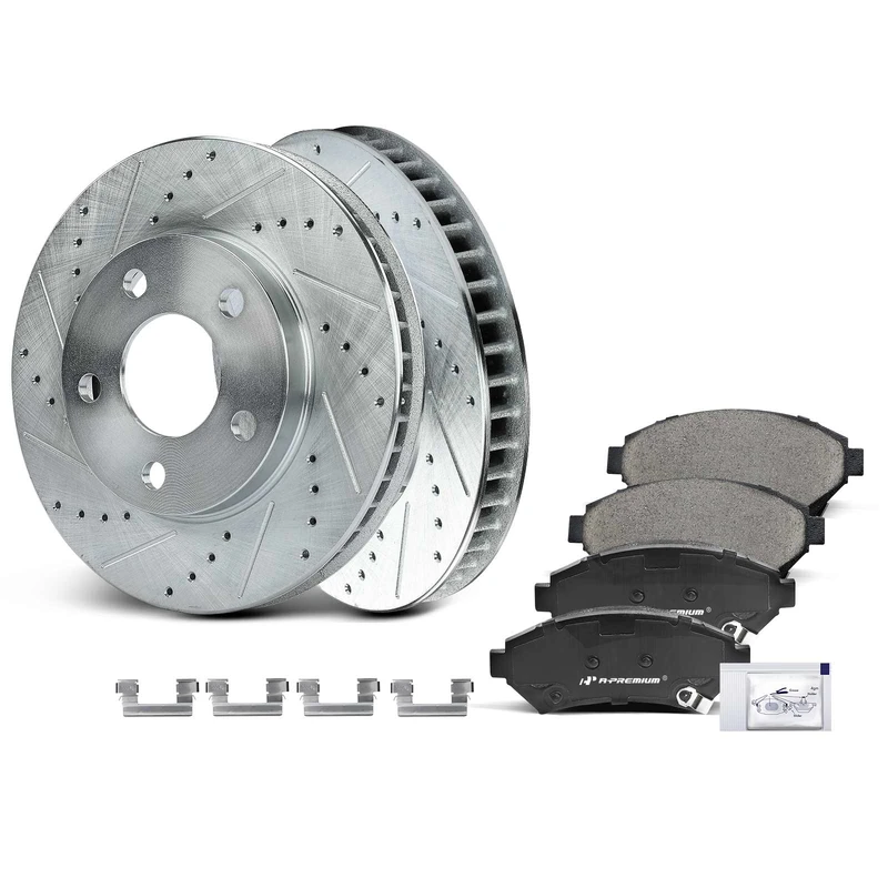 Brake Pad and Rotor Kit, 6 Pcs, Front Driver & Passenger, A-Premium, APBRPS261