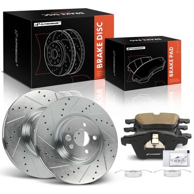 6 Pcs Front Drilled Rotors & Ceramic Brake Pads