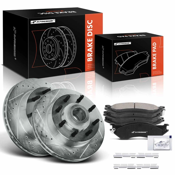 1999 Dodge Ram 1500 Van Brake Pad and Rotor Kit, 6 Pcs, Front Driver & Passenger, A-Premium, APBRPS1173