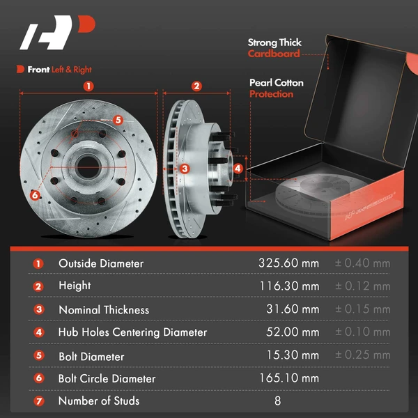 Brake Pad and Rotor Kit, 6 Pcs, Front Driver & Passenger, A-Premium, APBRPS1173