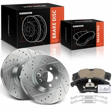 2011-2018 Volvo S60 Brake Pad and Rotor Kit, 6 Pcs, Front Driver & Passenger, A-Premium, APBRPS1174