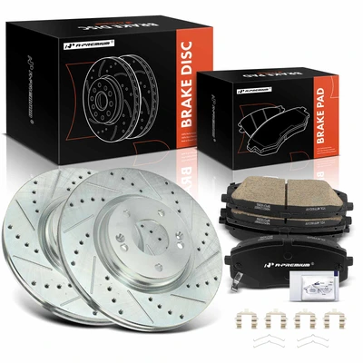 6 Pcs Front Drilled Brake Rotors & Brake Pads