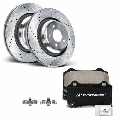 Rear Drilled Rotors & Ceramic Brake Pads