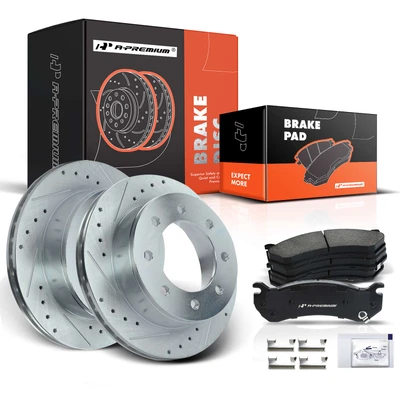 Rear Drilled Rotors & Ceramic Brake Pads