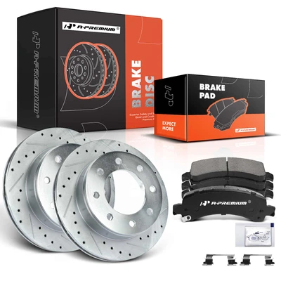 Rear Drilled Rotors & Ceramic Brake Pads