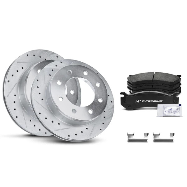 Brake Rotor and Pad Kit, 6 Pcs, Rear Driver & Passenger, A-Premium, APBRPS271