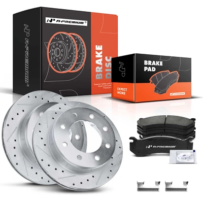 Rear Drilled Rotors & Ceramic Brake Pads