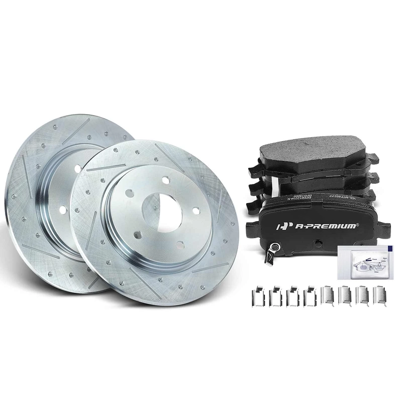 Brake Pad and Rotor Kit, 6 Pcs, Rear Driver & Passenger, A-Premium, APBRPS086