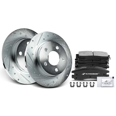 Rear Drilled Rotors & Ceramic Brake Pads