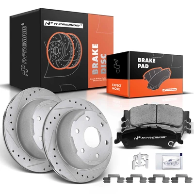 Rear Drilled Rotors & Ceramic Brake Pads