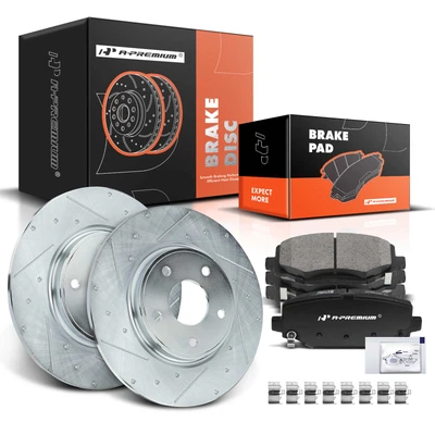 Rear Drilled Rotors & Ceramic Brake Pads