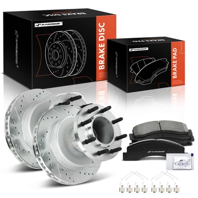 Brake Pad and Rotor Kit, 6 Pcs, Front Driver & Passenger, A-Premium, APBRPS1195