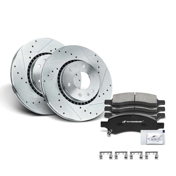 Brake Pad and Rotor Kit, 6 Pcs, Front Driver & Passenger, A-Premium, APBRPS098