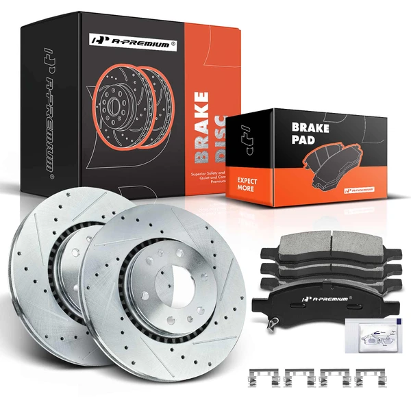 2006 GMC Envoy XL Brake Pad and Rotor Kit, 6 Pcs, Front Driver & Passenger, A-Premium, APBRPS098
