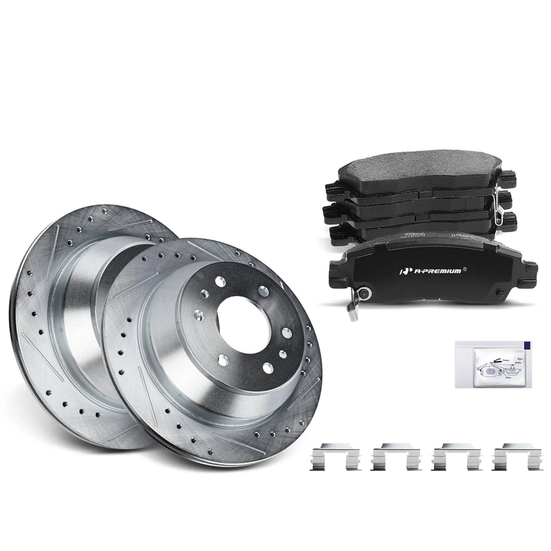 Brake Pad and Rotor Kit, 6 Pcs, Rear Driver & Passenger, A-Premium, APBRPS093