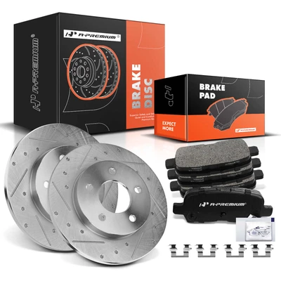 Rear Drilled Rotors & Ceramic Brake Pads