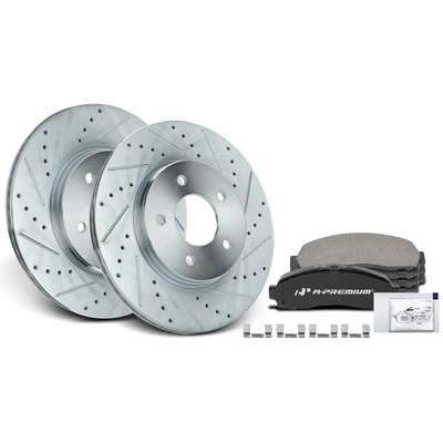 Front Drilled Rotors & Ceramic Brake Pads
