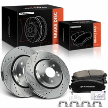 2019-2021 Honda Passport Brake Rotor and Pad Kit, 6 Pcs, Front Driver & Passenger, A-Premium, APBRPS1224