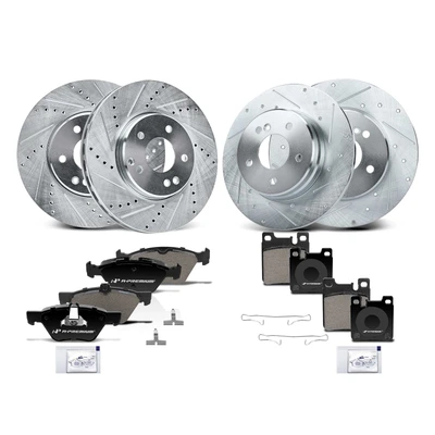 Front & Rear Drilled Rotors & Ceramic Brake Pads