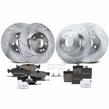 Front & Rear Drilled Rotors & Ceramic Brake Pads