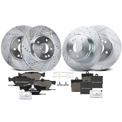 Front & Rear Drilled Rotors & Ceramic Brake Pads