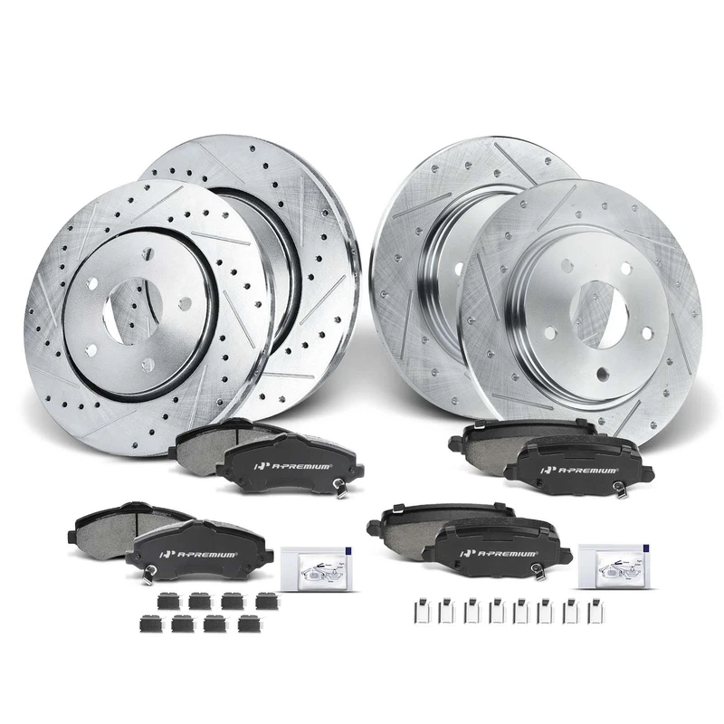 Brake Rotor and Pad Kit, 12 Pcs, Front & Rear, A-Premium, APBRPS228