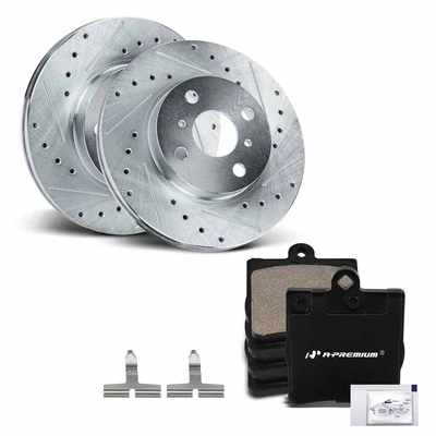 Rear Drilled Rotors & Ceramic Brake Pads