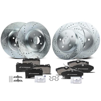 2011-2014 Ford Mustang Brake Rotor and Pad Kit, 12 Pcs, Front & Rear, A-Premium, APBRPS1034