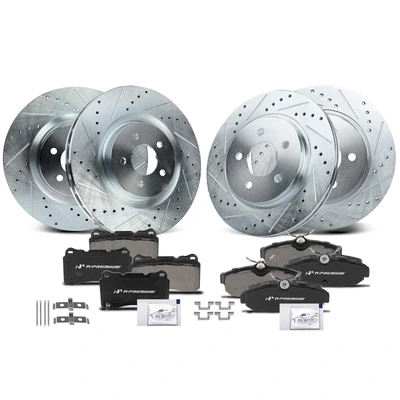 2007-2011 Ford Mustang Brake Rotor and Pad Kit, 12 Pcs, Front & Rear, A-Premium, APBRPS966