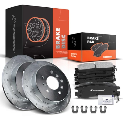 Rear Drilled Rotors & Ceramic Brake Pads