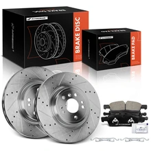 6 Pcs Front Drilled Rotors & Ceramic Brake Pads