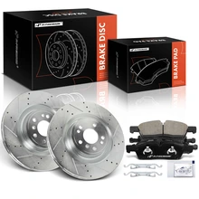 6 Pcs Front Drilled Brake Rotors & Ceramic Brake Pads