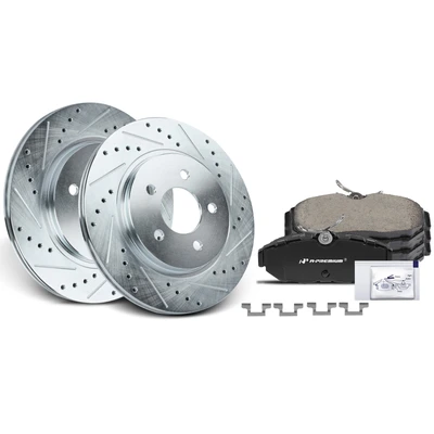 2010-2014 Ford Mustang Brake Rotor and Pad Kit, 6 Pcs, Rear Driver & Passenger, A-Premium, APBRPS969