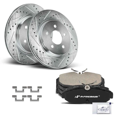Rear Drilled Rotors & Ceramic Brake Pads