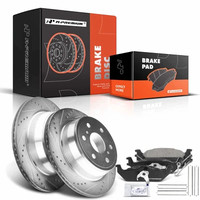Rear Drilled Rotors & Ceramic Brake Pads