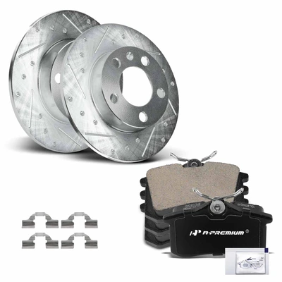 Rear Drilled Rotors & Ceramic Brake Pads