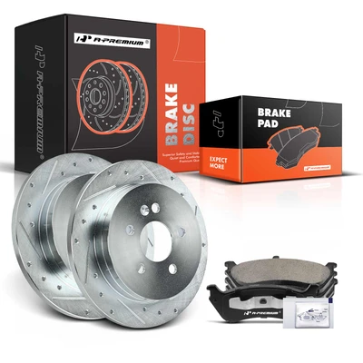 Rear Drilled Rotors & Ceramic Brake Pads