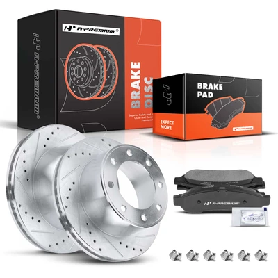 Rear Drilled Rotors & Ceramic Brake Pads