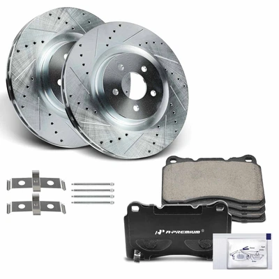 Front Drilled Rotors & Ceramic Brake Pads