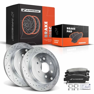 Rear Drilled Rotors & Ceramic Brake Pads