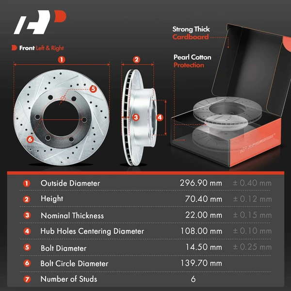 Brake Pad and Rotor Kit, 6 Pcs, Front Driver & Passenger, A-Premium, APBRPS617